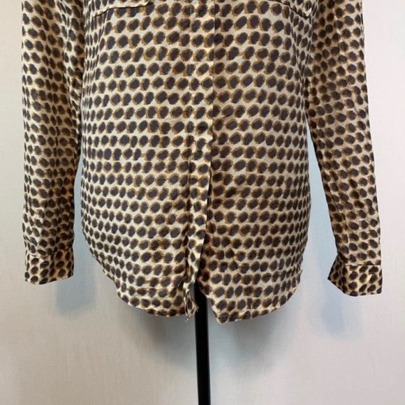 Loft Leopard Print Silk Blend Blouse Size Small - Picture 4 of 6